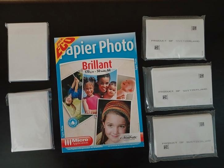 5x50 feuilles de papier photo 15x10cm +paquet de feuilles A4, TV, Hi-fi & Vidéo, Photo | Papier photo, Enlèvement