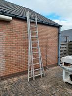 Ladder solide alu 2x12tr uitschuifbaar 5.80H openstaan p125e, Ophalen of Verzenden, Ladder