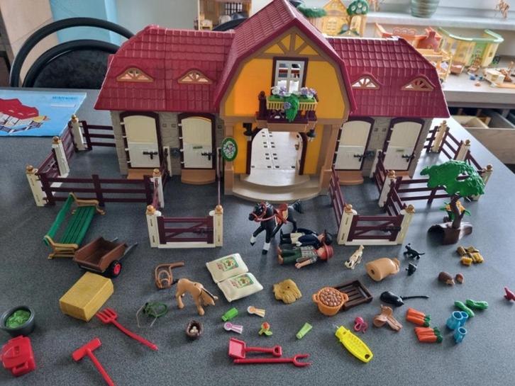 Playmobil 5221 grote paardenranch + 5223 paardentrailer, Kinderen en Baby's, Speelgoed | Playmobil, Gebruikt, Complete set, Ophalen of Verzenden