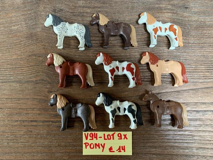 PLAYMOBIL V94: LOT 9 PONY'S, Kinderen en Baby's, Speelgoed | Playmobil, Zo goed als nieuw, Los Playmobil, Ophalen of Verzenden