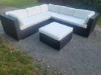 Loungeset met bijhorende kussens en tafel/poef, Tuin en Terras, Ophalen, Zo goed als nieuw, Loungeset