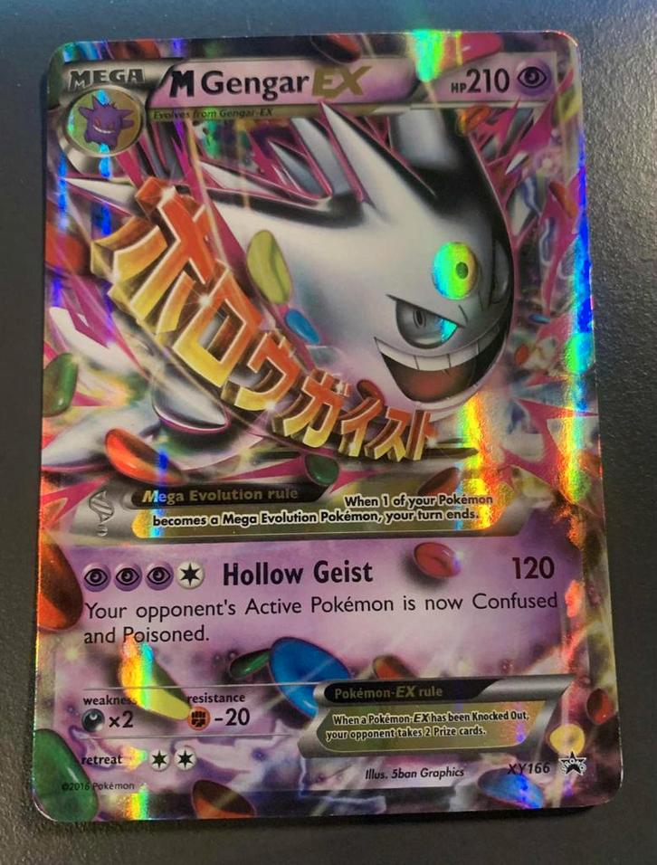 MGengar EX (XYPR 166) - EXC, Hobby en Vrije tijd, Verzamelkaartspellen | Pokémon, Zo goed als nieuw, Losse kaart, Foil, Ophalen of Verzenden