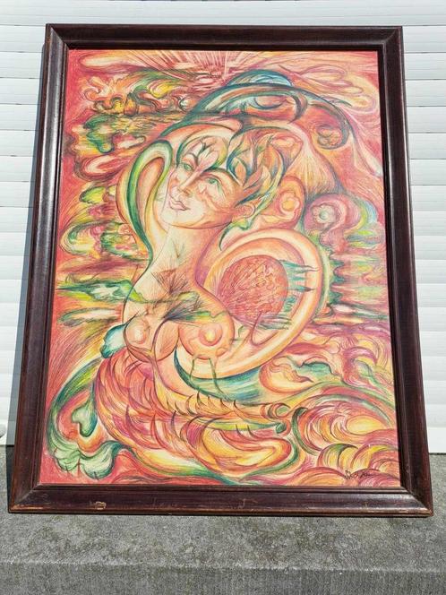 pastel signe solange latteur, Antiek en Kunst, Kunst | Schilderijen | Klassiek, Ophalen of Verzenden