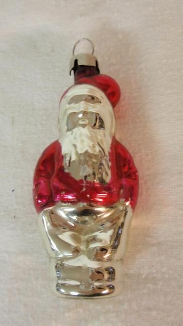 Oude glazen kerstbal kerstman dik glas beschikbaar voor biedingen