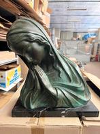 Terracotta Madonna gesigneerd oud beeldhouwwerk van Carli, Antiek en Kunst