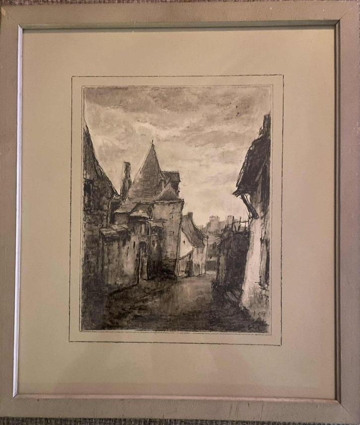 Roger Gobron (1899-1985) - tekening Bretagne, Antiek en Kunst, Kunst | Schilderijen | Klassiek, Ophalen