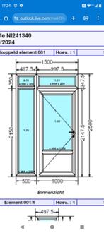 Deur met vast vak  +glas 1600€, Nieuw, Ophalen of Verzenden, Buitendeur, Glas