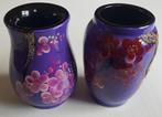 SALE 2 Handbeschilderde paarse Lacquerware sier vaasjes, Ophalen of Verzenden