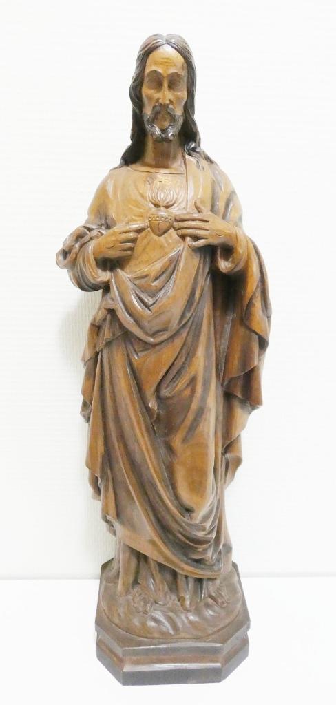 Ouro Artesania - houtgesneden beeld Heilig Hart [1752], Antiek en Kunst, Kunst | Beelden en Houtsnijwerken, Ophalen of Verzenden