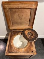 Antieke toiletpot - wc kast - Hout en porselein, Antiek en Kunst, Ophalen