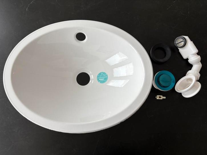 Inbouw wastafel Alape EB.0425 wit (ongebruikt), Doe-het-zelf en Bouw, Sanitair, Zo goed als nieuw, Wastafel, Steen, Ophalen