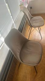 Mooi velvet taup stoelen, Ophalen, Zo goed als nieuw, Stof