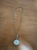 Antiek Massief Zilver Zakhorloge met Ketting, Handtassen en Accessoires, Verzenden, Gebruikt, Zilver, Zilver