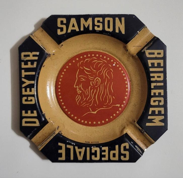 Blikken asbak De Geyter., Verzamelen, Merken en Reclamevoorwerpen, Ophalen of Verzenden