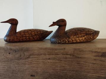 ART AFRICAIN BURUNDAIS COUPLE DE CANARD SCULPTE beschikbaar voor biedingen