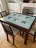 table SàM + 6 chaises, Maison & Meubles, Comme neuf, Verre, Rectangulaire, Enlèvement