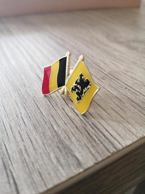Dubbel vlag pin Vlaamse Leeuw Belgische vlag  ., Verzamelen, Speldjes, Pins en Buttons, Nieuw, Ophalen of Verzenden