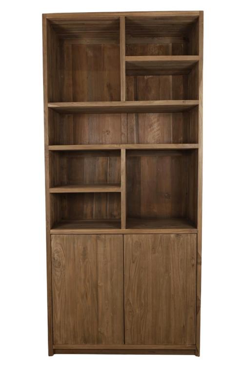 teak boekenkast, Huis en Inrichting, Kasten | Boekenkasten, Nieuw, 100 tot 150 cm, 200 cm of meer, 25 tot 50 cm, Met deur(en)
