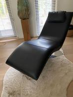 Loungezetel zwart leer, Moins de 150 cm, Une personne, Enlèvement, Utilisé