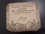 1792 France billet de banque de 50 sols série 99, Envoi, France, Billets en vrac