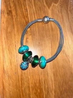 Pandora juweel voor Valentijn, Handtassen en Accessoires, Armbanden, Zo goed als nieuw, Zilver, Groen, Met bedels of kralen, Met strass