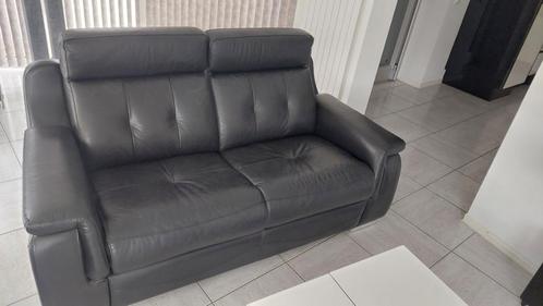 bank, Huis en Inrichting, Zetels | Zetels, Zo goed als nieuw, Rechte bank, Tweepersoons, 150 tot 200 cm, 75 tot 100 cm, Hout, Leer