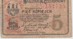5. Le magistrat de Kopiejek Miasta Częstochowy 1915 (monnaie, Enlèvement ou Envoi, Billets en vrac, Pologne