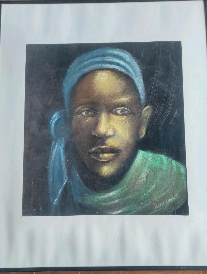 Prachtig schilderwerk op Velvet., Antiek en Kunst, Kunst | Tekeningen en Fotografie, Ophalen