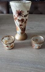 Vaasje en 2 theelichthoudertjes, Ophalen of Verzenden, Nieuw, Glas, Minder dan 50 cm