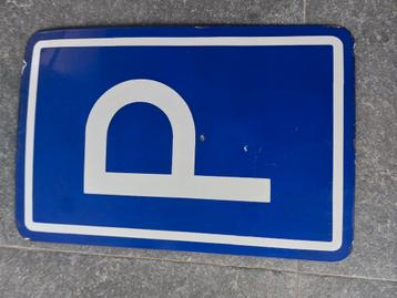 Verkeersbord antiek parking emaille beschikbaar voor biedingen
