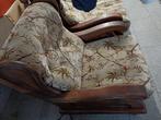 Vintage '80s salon op lattenbodem, massief houten onderstel, Huis en Inrichting, Zetels | Zetels, Ophalen