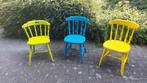 3 gekleurde houten stoelen / 3 colored wooden chairs, Ophalen, Overige kleuren, Drie, Zo goed als nieuw