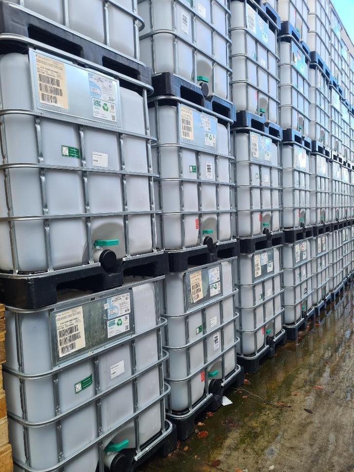 Watervat - IBC Container - Regenopvang 1000 liter - Tuinvat, Tuin en Terras, Regentonnen, Zo goed als nieuw, Kunststof, 150 liter of meer
