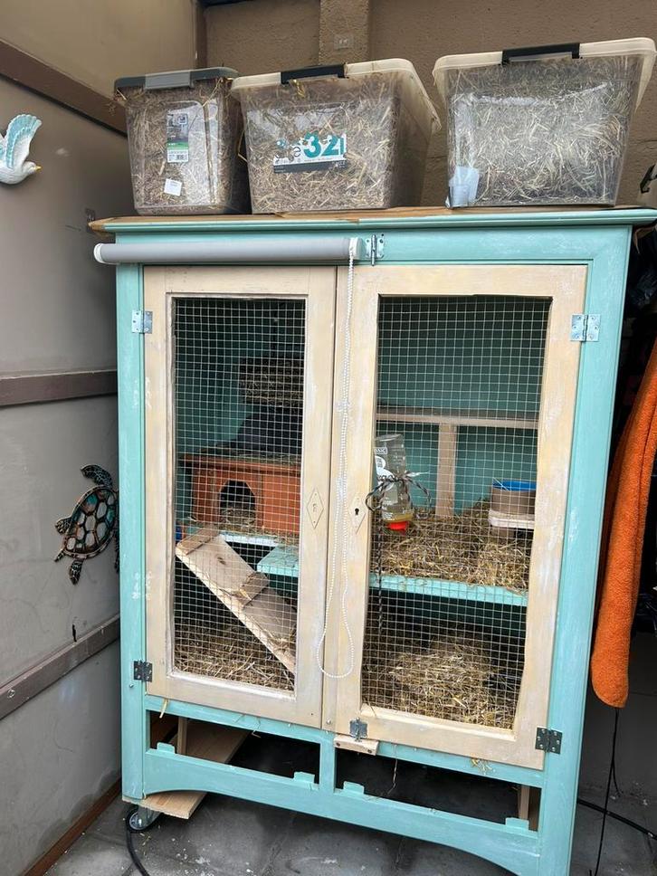 Gratis  kast als konijnenhok, Dieren en Toebehoren, Knaagdieren en Konijnen | Hokken en Kooien, Gebruikt, 90 cm of meer, 110 cm of meer