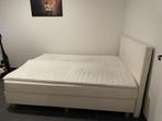 Boxspring wit leer, Huis en Inrichting, Slaapkamer | Boxsprings, Ophalen, Gebruikt, Wit, Tweepersoons