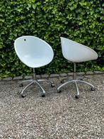 Kuipstoelen met wielen, Comme neuf, Chaise de bureau, Enlèvement, Blanc