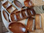 set houten serveerschaaltjes vintage, Overige materialen, Gebruikt, Ophalen of Verzenden, Schaal of Schalen
