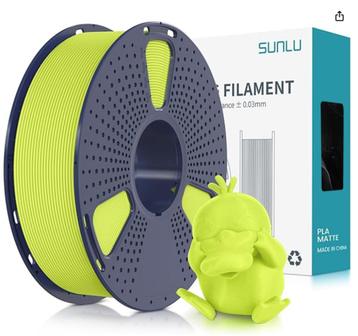 Sunlu PLA MATTE 1.75mm 'fluo' Geel beschikbaar voor biedingen