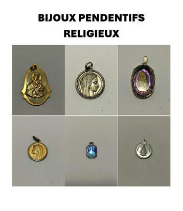 Sieraden: goud/metalen vergulde vintage religieuze hanger beschikbaar voor biedingen