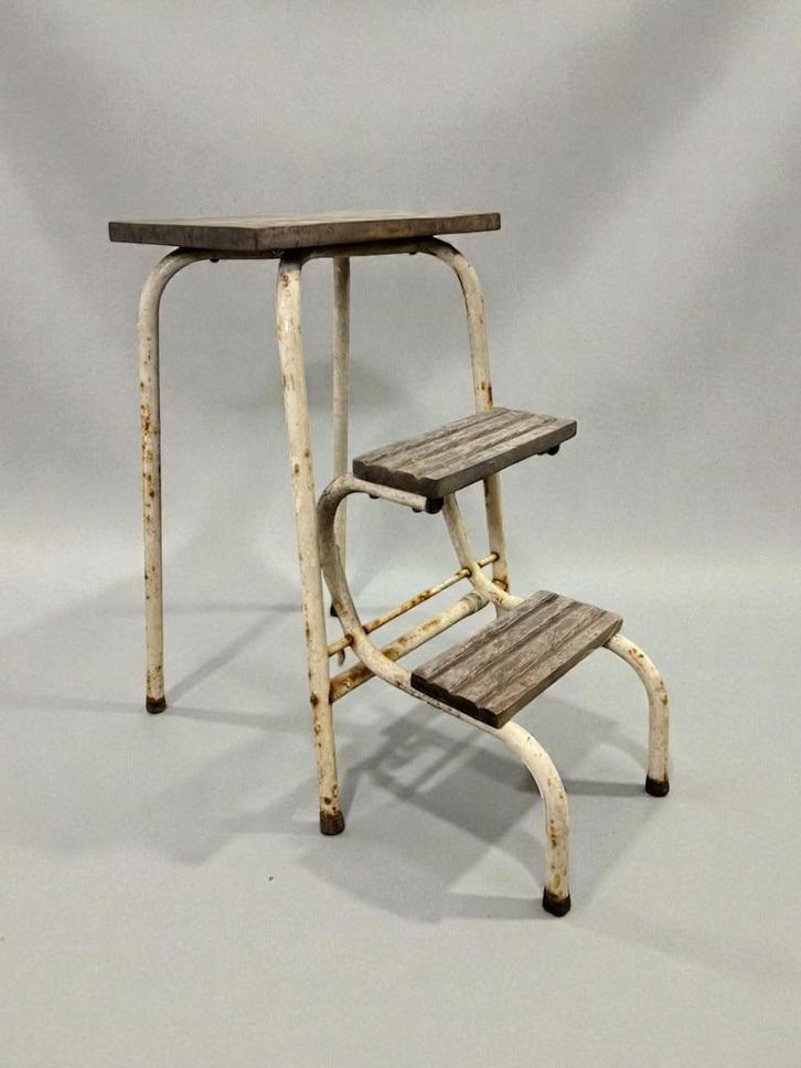 escalier pliable vintage/marcheau/échelle de cuisine, Antiquités & Art, Curiosités & Brocante, Enlèvement ou Envoi