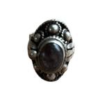 Antieke Zilveren Ring Amethist, Met edelsteen, Ophalen of Verzenden, Zilver, Ring