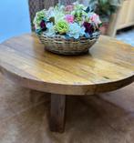 Brutalistische ronde salontafel massief eik, Huis en Inrichting, Ophalen, Gebruikt, Eikenhout