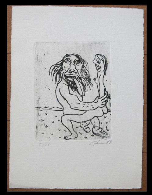 Fred Bervoets.  Erotische ets, Antiek en Kunst, Kunst | Etsen en Gravures, Ophalen