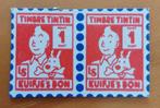Belgium 1958 - 2 Tintin 'collector's stamps -points' (Expo), Collections, Personnages de BD, Utilisé, Envoi