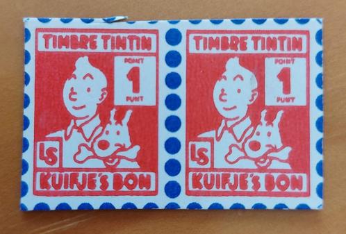 Belgium 1958 - 2 Tintin 'collector's stamps -points' (Expo), Verzamelen, Stripfiguren, Gebruikt, Verzenden