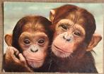 Oude postkaart: chimpansees, Verzamelen, Postkaarten | Dieren, Ophalen of Verzenden, Gelopen, Overige soorten