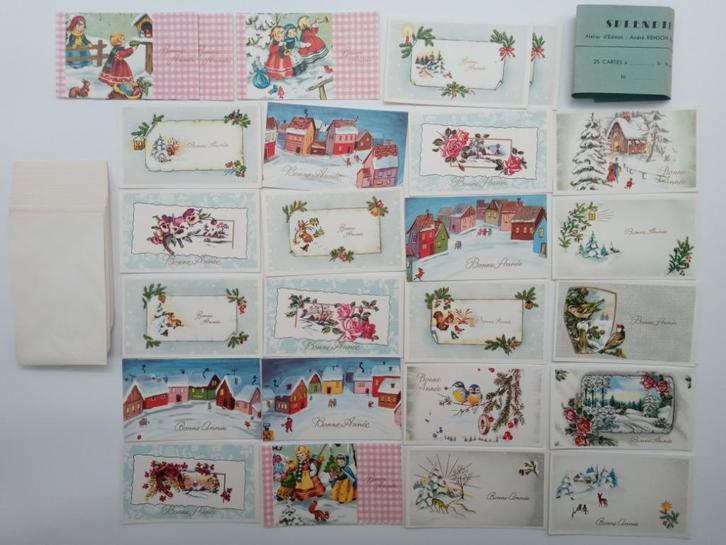 Leuke vintage kerstkaartjes, Diversen, Kerst, Zo goed als nieuw, Ophalen of Verzenden