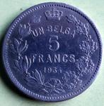 BELGIE/ 5 FRANK 1934 FR KM 97.1 KEY DATE, Postzegels en Munten, Munten | België, Overig, Ophalen of Verzenden, Losse munt