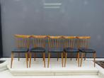 Set vintage eetkamerstoelen 'Stevens' 4+1, Bois, Vintage, Enlèvement, Cinq, Six Chaises ou plus