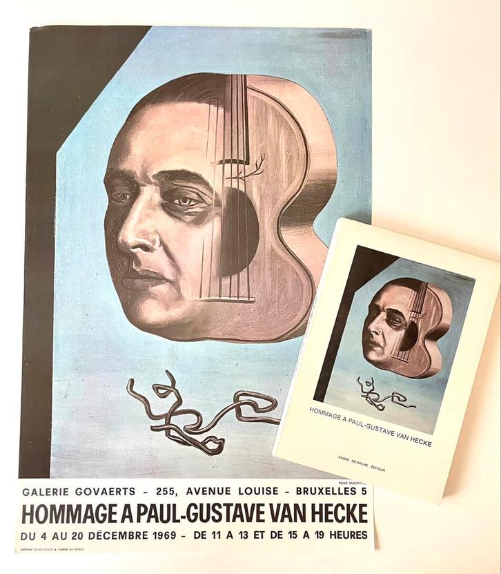 Magritte - Hommage aan Paul-Gustave Van Hecke - Affiche+Boek, Boeken, Kunst en Cultuur | Beeldend, Zo goed als nieuw, Ophalen of Verzenden